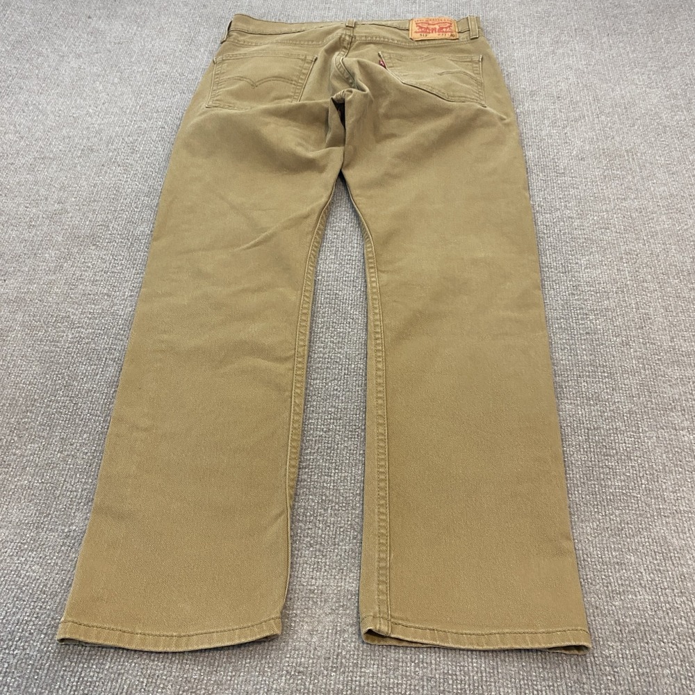 Levis 513 Jeans Mens 33x30 Beige Khaki Slim Straight Stretch Denim Pants